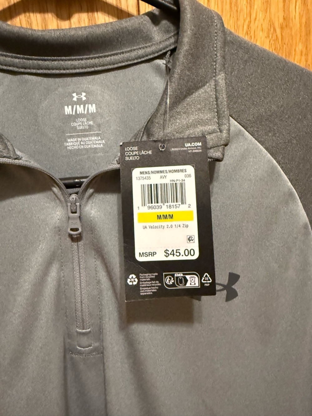 Under Armour Men’s Velocity 2.0 Quarter Zip size medium - Picture 2 of 5